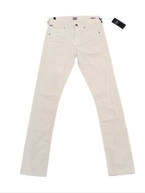 Citizens Of Humanity Agnes Slim Straight Leg Jeans in Winter Cream Corduroy